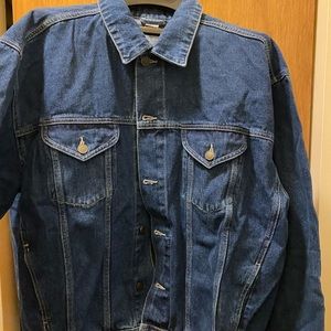 Blue denim trucker jacket